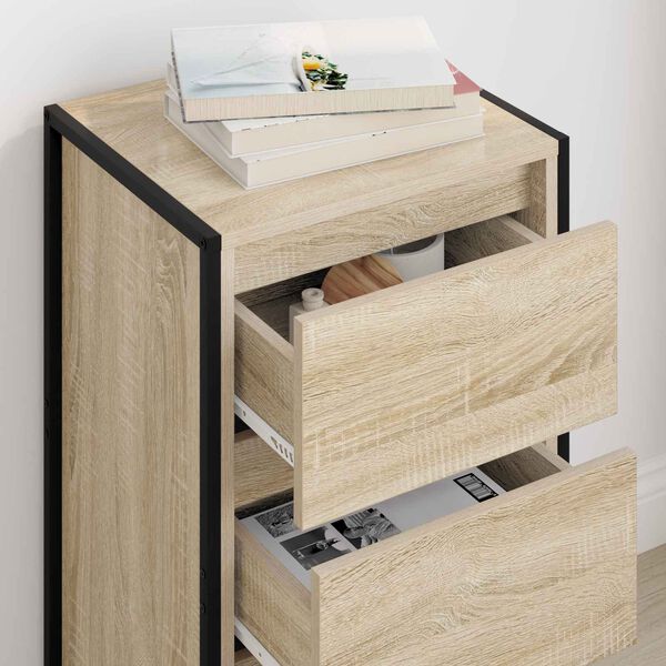 vidaXL Dressoir met lade Sonoma 42 x 36 x 75.5 cm Bewerkt hout