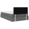 vidaXL Opbergbed met LED met matras Donkergrijs 120 x 190 cm Stof