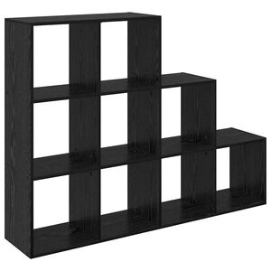vidaXL Kamerscherm Boekenkast Zwart Eiken 137,5 x 29 x 103,5 cm