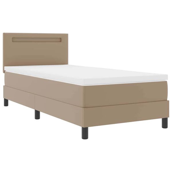 vidaXL Boxspringbed met matras Cappuccino 90 x 190 cm Kunstleer