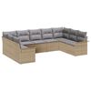 vidaXL Tuinbankenset met kussen Beige poly rattan