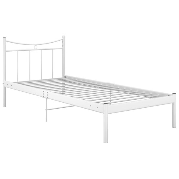 vidaXL Bedframe metaal wit 90x200 cm