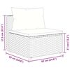 vidaXL 4-delige Loungeset met kussens poly rattan bruin