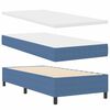 vidaXL Boxspring bed Blauw en Wit 193 x 90 x 60 cm Katoenen stof