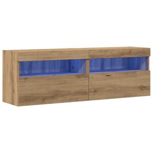 vidaXL TV Wandkast 2 pcs artisanaal eikenkleurig 60 x 30 x 40 cm