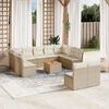 vidaXL 12-delige Loungeset met kussens poly rattan beige