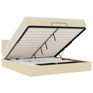vidaXL Ottoman bed met matras 180x200cm stof cr&egrave;mekleurig