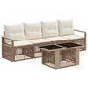 vidaXL Tuinbankenset 5 st Beige en Cr&egrave;me Wit poly rattan