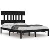vidaXL Bedframe massief hout zwart 200x200 cm