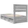 vidaXL Bedframe Grijs Sonoma 90 x 190 cm Massief grenenhout
