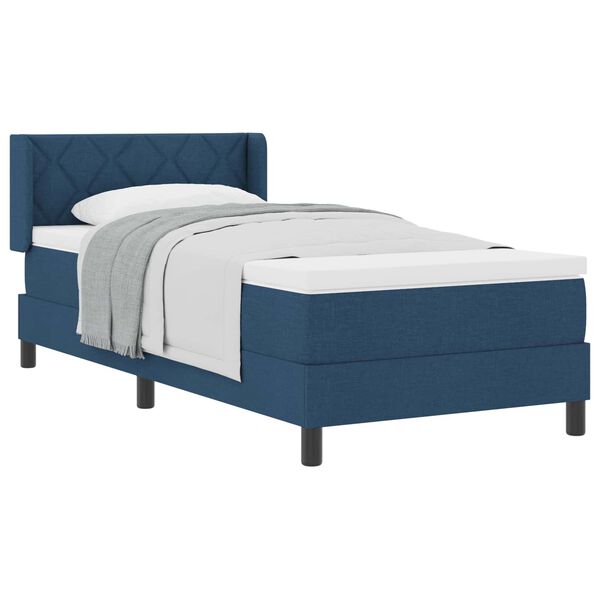 vidaXL Boxspringbed met matras Blauw 200 x 100 cm Polyester