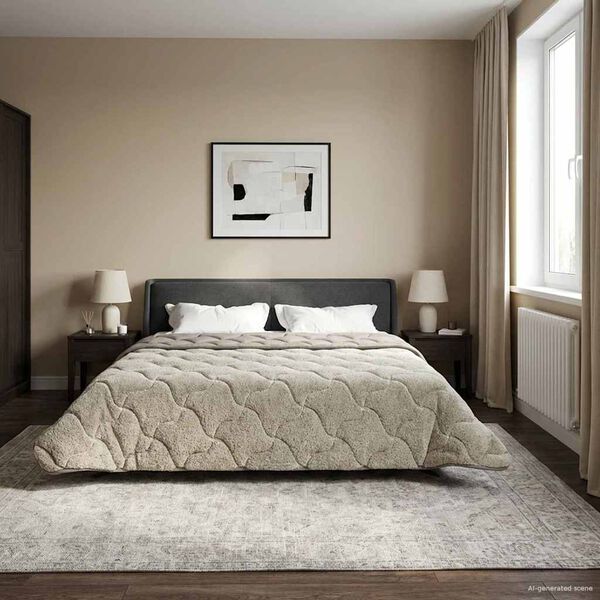 vidaXL Vol jaar dekbed Gekwilt Lichtgrijs 200 x 220 cm