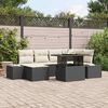 vidaXL Tuin Sofa Set met kussen 7 pcs Zwart en cr&egrave;me