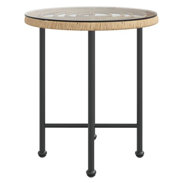 vidaXL Eettafel &Oslash;50 cm&nbsp; gehard glas en staal