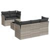 vidaXL 6-delige Loungeset met kussens poly rattan lichtgrijs