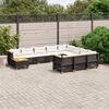 vidaXL 11-delige Loungeset met kussens poly rattan zwart