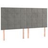 vidaXL Hoofdbord lichtgrijs 180x5x118/128 cm fluweel