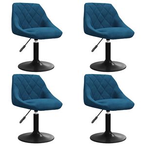 vidaXL Eetkamerstoelen draaibaar 4 st fluweel blauw