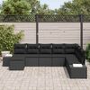 vidaXL Tuin Sofa Set met kussen met opslag 8 pcs Zwart poly rattan