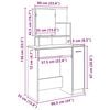 vidaXL Kaptafel met spiegel 86,5x35x136 cm oud houtkleurig