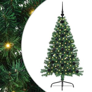 vidaXL Kunstmatig Voorverlicht Kerstboom met 150 LED Groen 120 cm PVC
