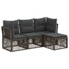 vidaXL Tuinbankenset 4 st Grijs poly rattan