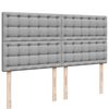 vidaXL Boxspring met matras stof lichtgrijs 180x200 cm