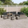vidaXL Tuinbankenset met kussen 13 pcs Grijs poly rattan