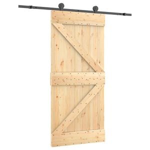 vidaXL Schuifdeur 95 x 210 cm Massief Grenenhout (Niet-Behandeld)