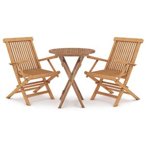 vidaXL 3-delige Tuinset massief teakhout