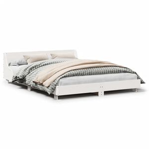 vidaXL Bedframe zonder matras massief grenenhout wit 140x200 cm
