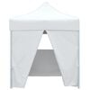 vidaXL Partytent met 4 zijwanden inklapbaar 2x2 m staal wit