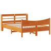 vidaXL Bedframe met hoofdbord massief grenenhout wasbruin 150x200 cm