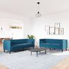 vidaXL 2-delige Loungeset Chesterfield met bolsters fluweel blauw