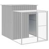vidaXL Kippenhok met ren 165x251x181 cm gegalvaniseerd staal grijs