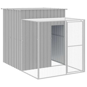 vidaXL Kippenhok met ren 165x251x181 cm gegalvaniseerd staal grijs