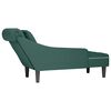 vidaXL Chaise longue met kussen&rechterarmleuning fluweel donkergroen