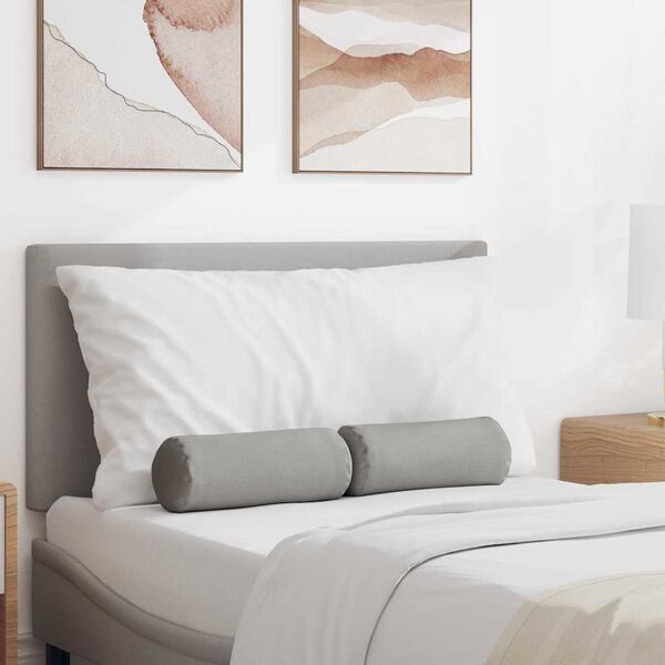 vidaXL Bolster Kussens 2 stuks Wolkengrijs Ø 15 x 40 cm Stof