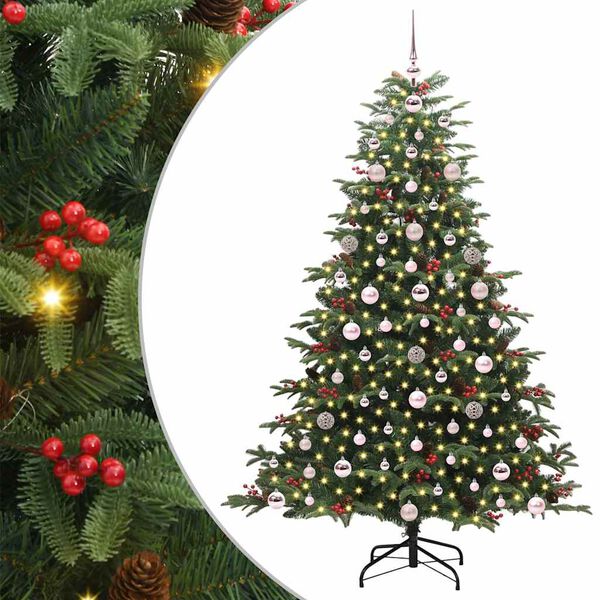 vidaXL Kunstkerstboom Groen 180 cm PVC en Metaal en Plastic