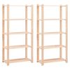 vidaXL Opbergrekken 5-laags 2 st 80x38x170 cm grenenhout 250 kg