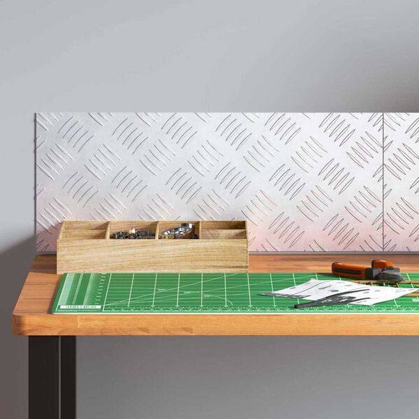 vidaXL Trap Tread Rechthoekig 2 pcs Zilver 50 x 20 cm Aluminium