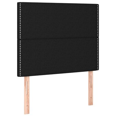 vidaXL Bedframe met hoofdbord stof zwart 90x200 cm