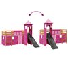vidaXL Kinderhoogslaper met toren 80x200 cm massief grenenhout roze