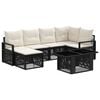 vidaXL Tuinbankenset 7 st Zwart en Cream Wit poly rattan