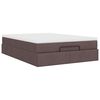 vidaXL Ottoman bed met matras 140x190cm stof donkerbruin