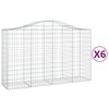 vidaXL Schanskorven 6 st gewelfd 200x50x120/140 cm ijzer