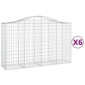 vidaXL Schanskorven 6 st gewelfd 200x50x120/140 cm ijzer