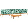 vidaXL 4-delige Loungeset pallet met kussens massief acaciahout