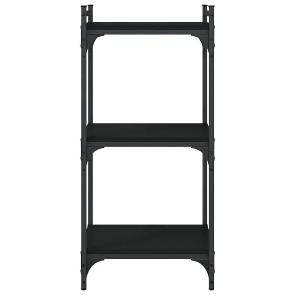 vidaXL Boekenkast 3-laags 40x30x86 cm bewerkt hout zwart