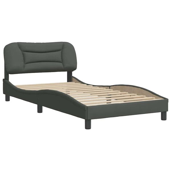 vidaXL Bedframe zonder matras "Hvar" stof donkergrijs 100x203 cm